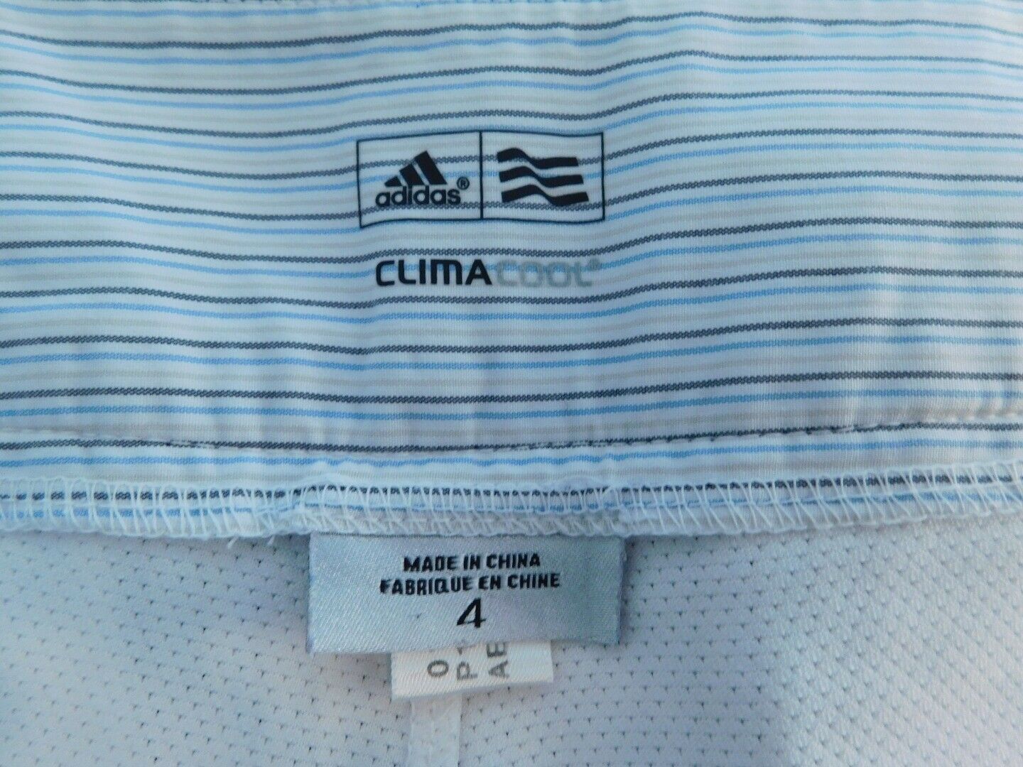 ADIDAS Women's White Gray Blue Stripe Built In Compression Short Golf Skirt Sz 4 - Image 6