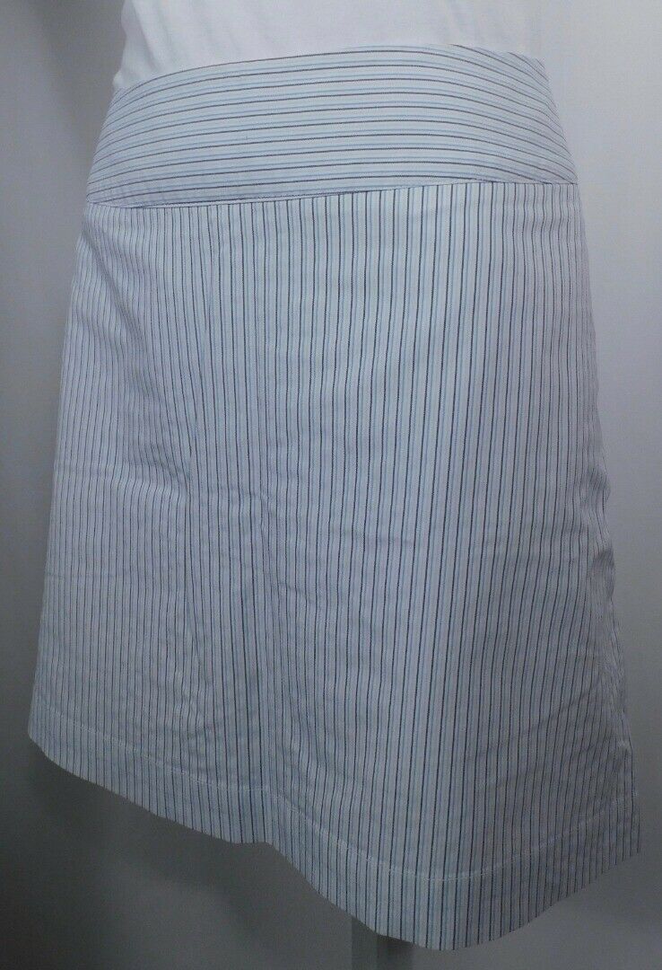 ADIDAS Women's White Gray Blue Stripe Built In Compression Short Golf Skirt Sz 4