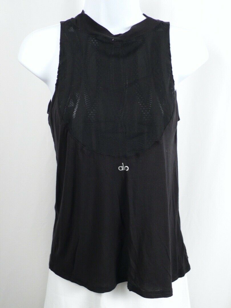 ALO Women's Black Contrasting Bib Sleeveless Knit Blouse Sz XS - Image 4
