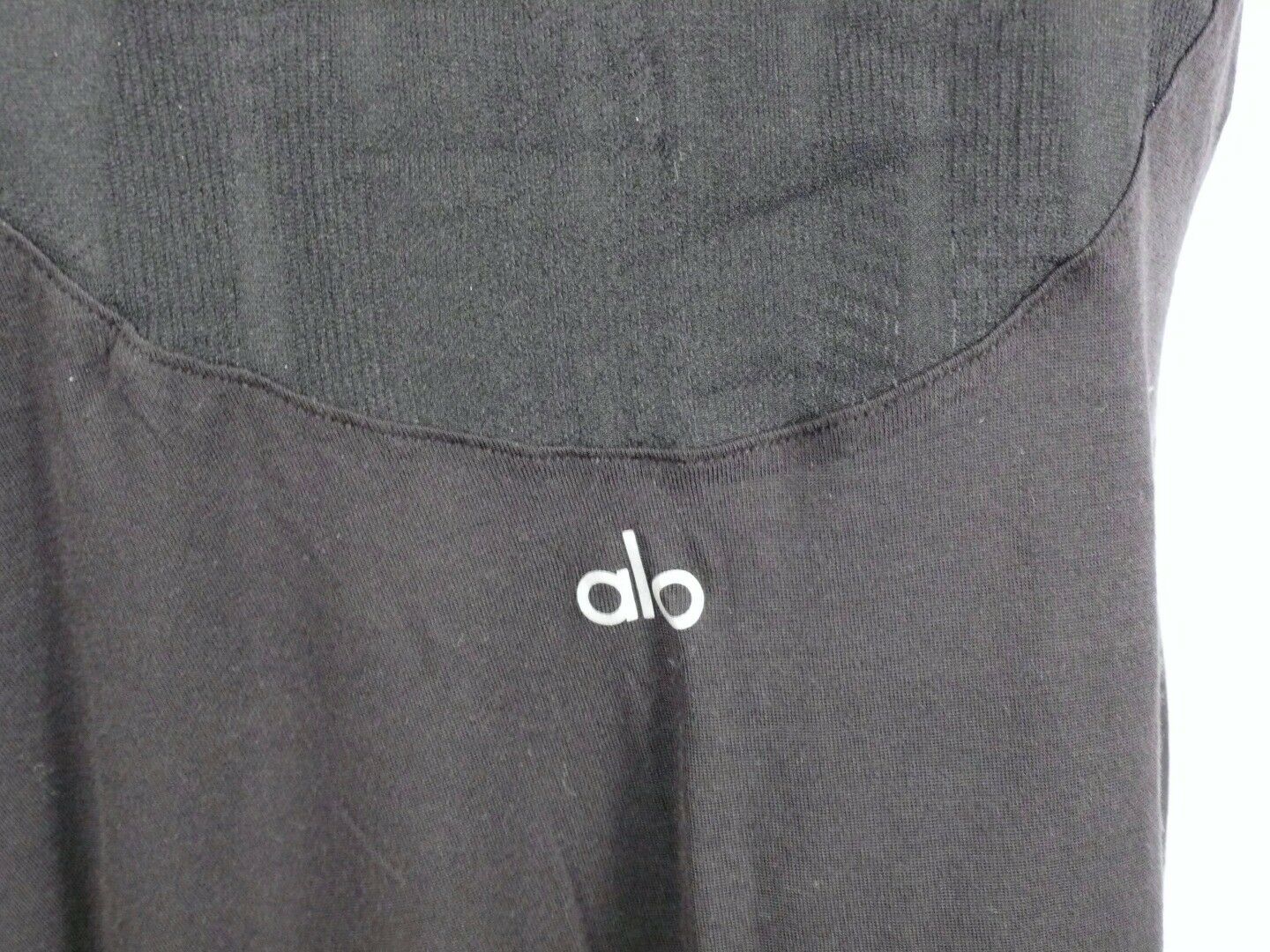 ALO Women's Black Contrasting Bib Sleeveless Knit Blouse Sz XS - Image 9