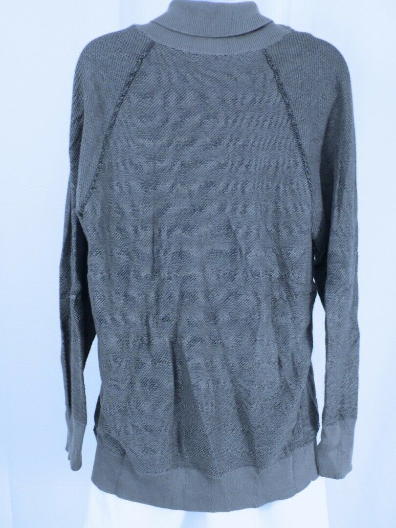 BRASS PLUM BY NORDSTROM Women's Grey Cotton Knit Blend Cardigan Sweater Sz M - Image 7