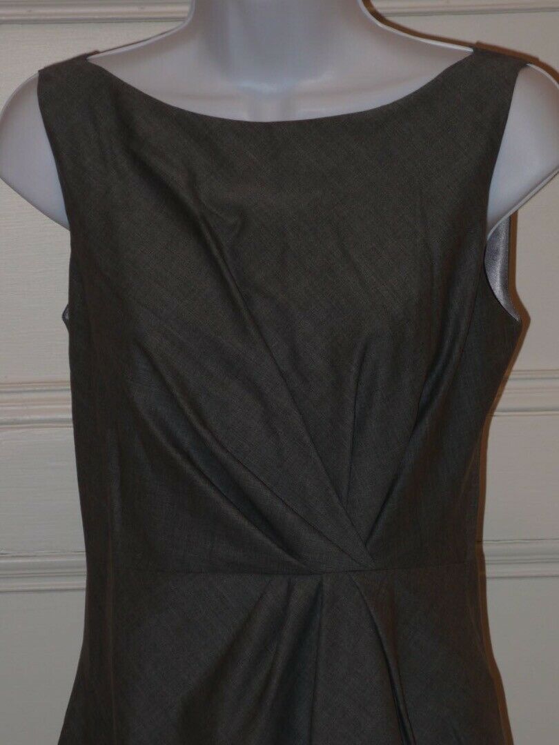 CALLULA LILLIBELLE Gray Wool Blend Jewel Neck Sleeveless Dress Sz 4 - Image 3