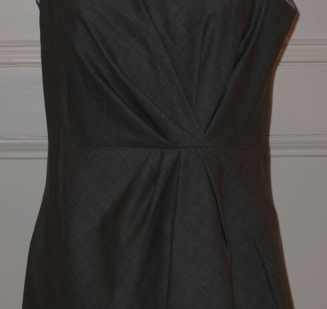 CALLULA LILLIBELLE Gray Wool Blend Jewel Neck Sleeveless Dress Sz 4 - Image 4