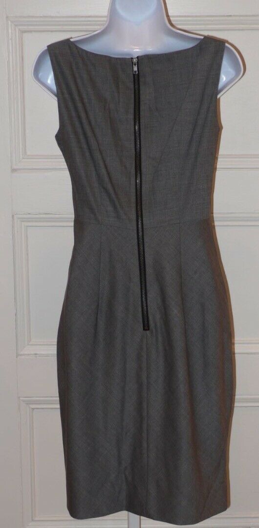CALLULA LILLIBELLE Gray Wool Blend Jewel Neck Sleeveless Dress Sz 4 - Image 5