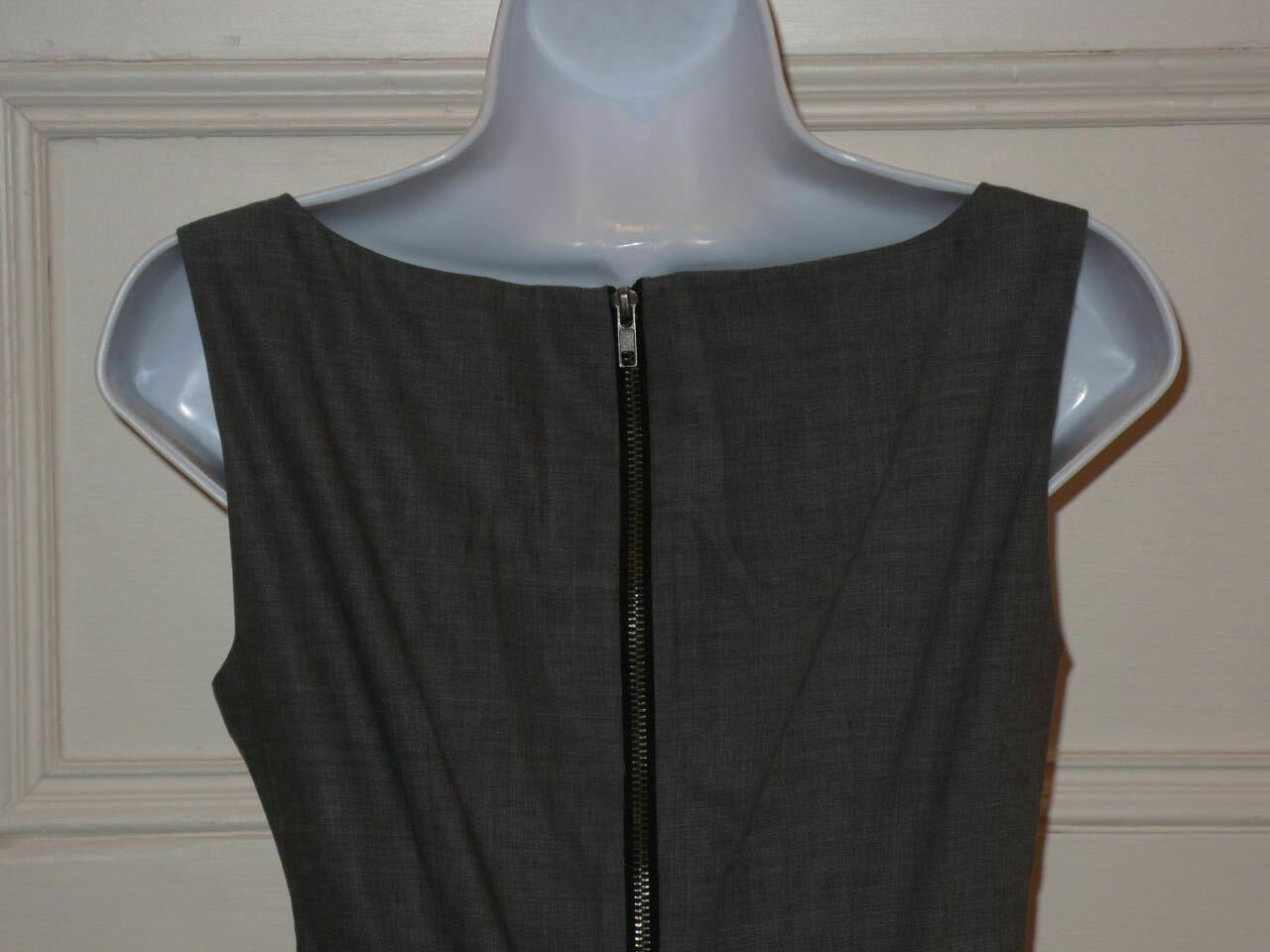 CALLULA LILLIBELLE Gray Wool Blend Jewel Neck Sleeveless Dress Sz 4 - Image 6