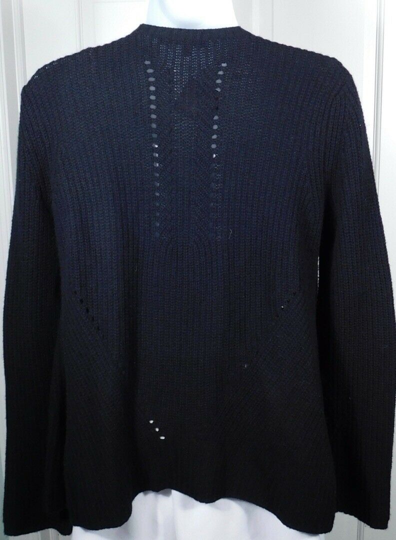 CALYPSO ST BARTH Women's Black Ribbed Cashmere Cardigan Sweater Sz S - Image 5