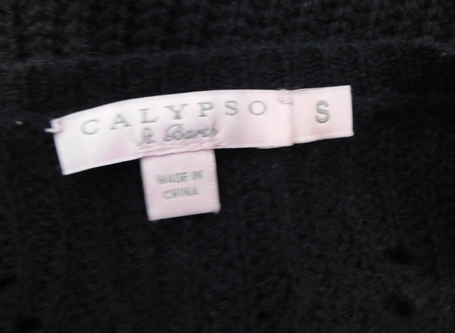CALYPSO ST BARTH Women's Black Ribbed Cashmere Cardigan Sweater Sz S - Image 6