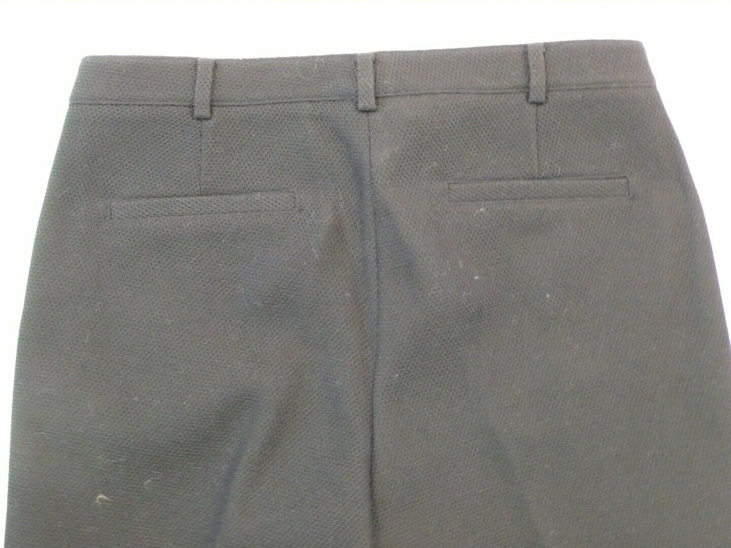 CLUB MONACO Women's Black Pique Cotton Stretch Flat Front Cropped Pant Sz 6 - Image 4