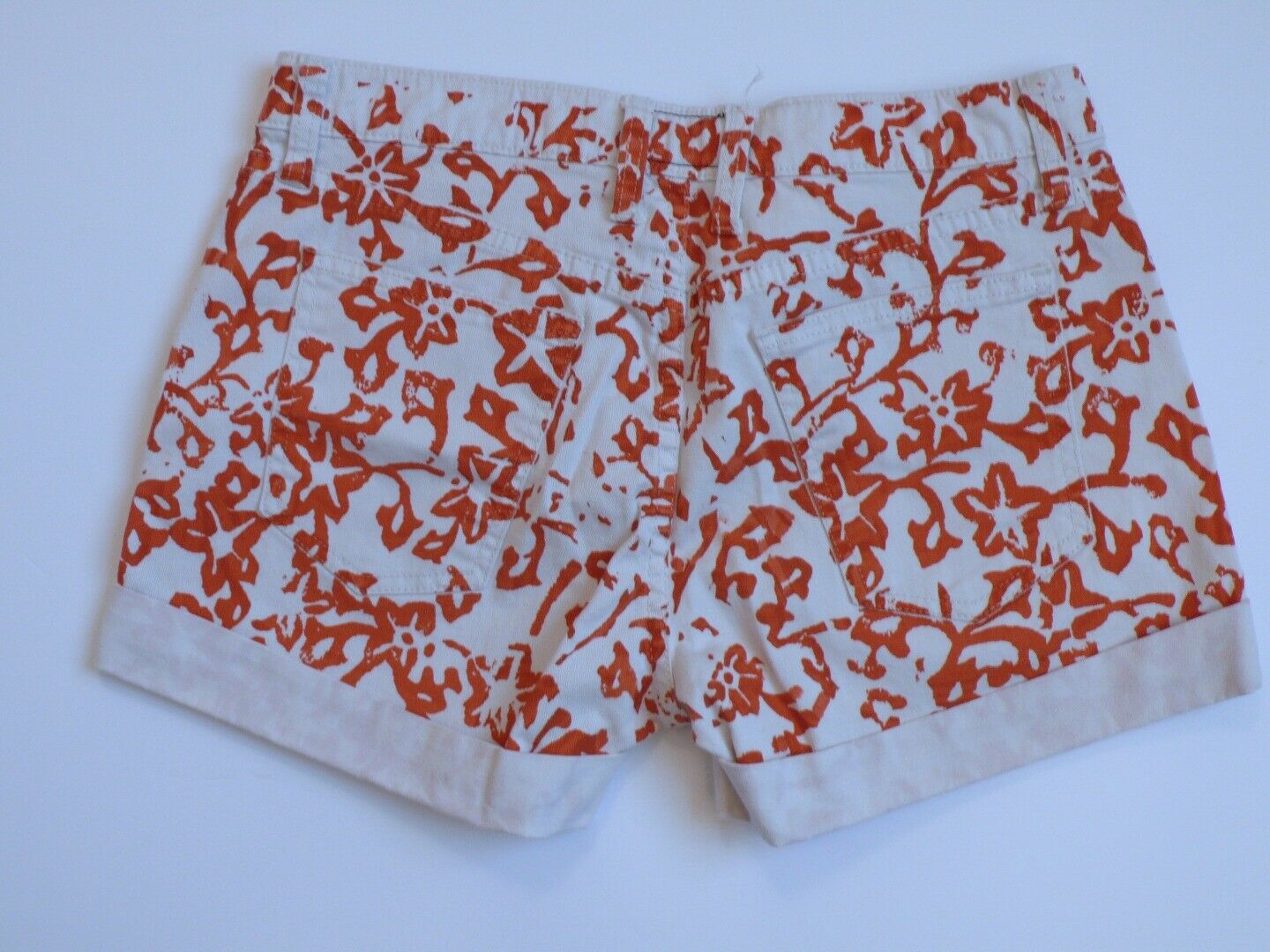 DVF CURRENT/ELLIOTT Women's Coral Cotton Stretch Denim "The Rolled Short" Sz 25 - Image 5