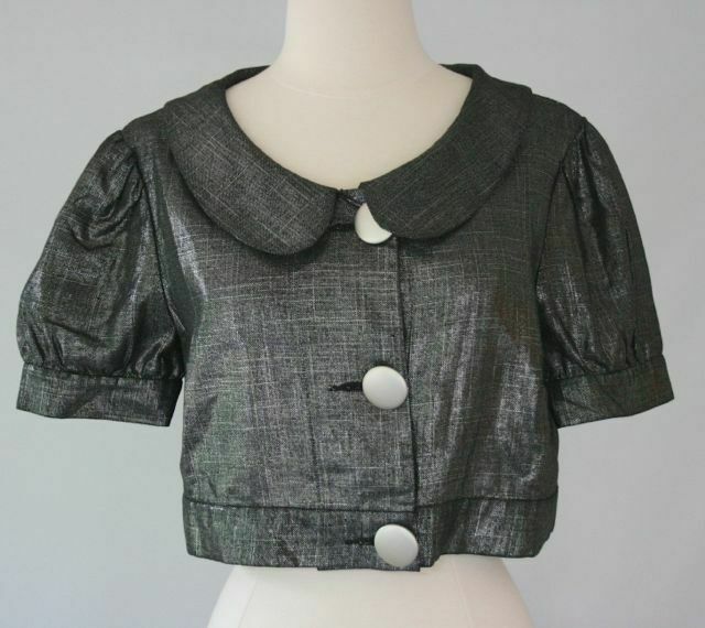 ELIZABETH GILLETT Tyra Jacket Cropped Black Sz M - Image 3