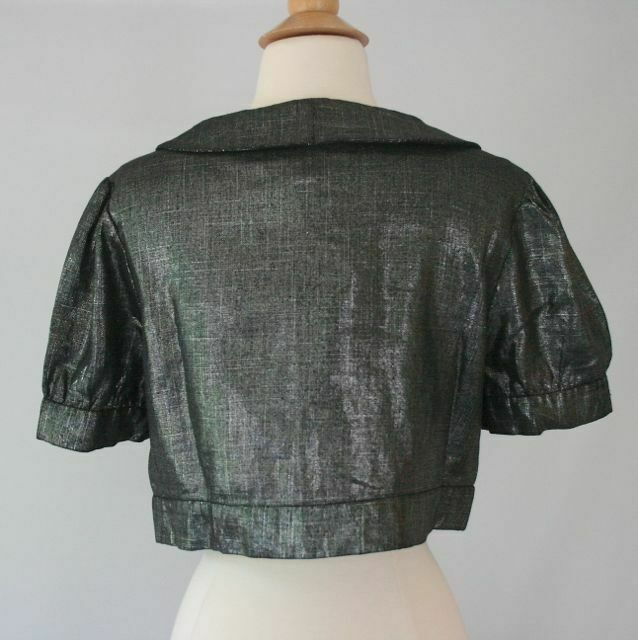 ELIZABETH GILLETT Tyra Jacket Cropped Black Sz M - Image 4