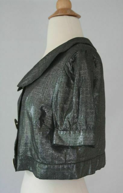 ELIZABETH GILLETT Tyra Jacket Cropped Black Sz M - Image 5