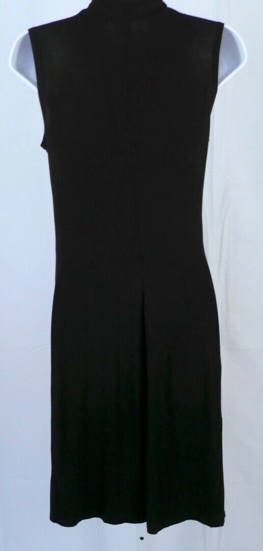 FLIRTY PINK Women's Black Jersey Knit V-Neck Sleeveless Empire Waist Dress Sz M - Image 5