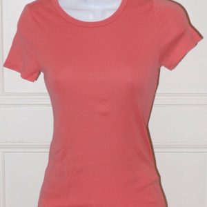 J CREW Women's Orange Cotton Short Sleeved Fitted Tee Shirt Sz S
