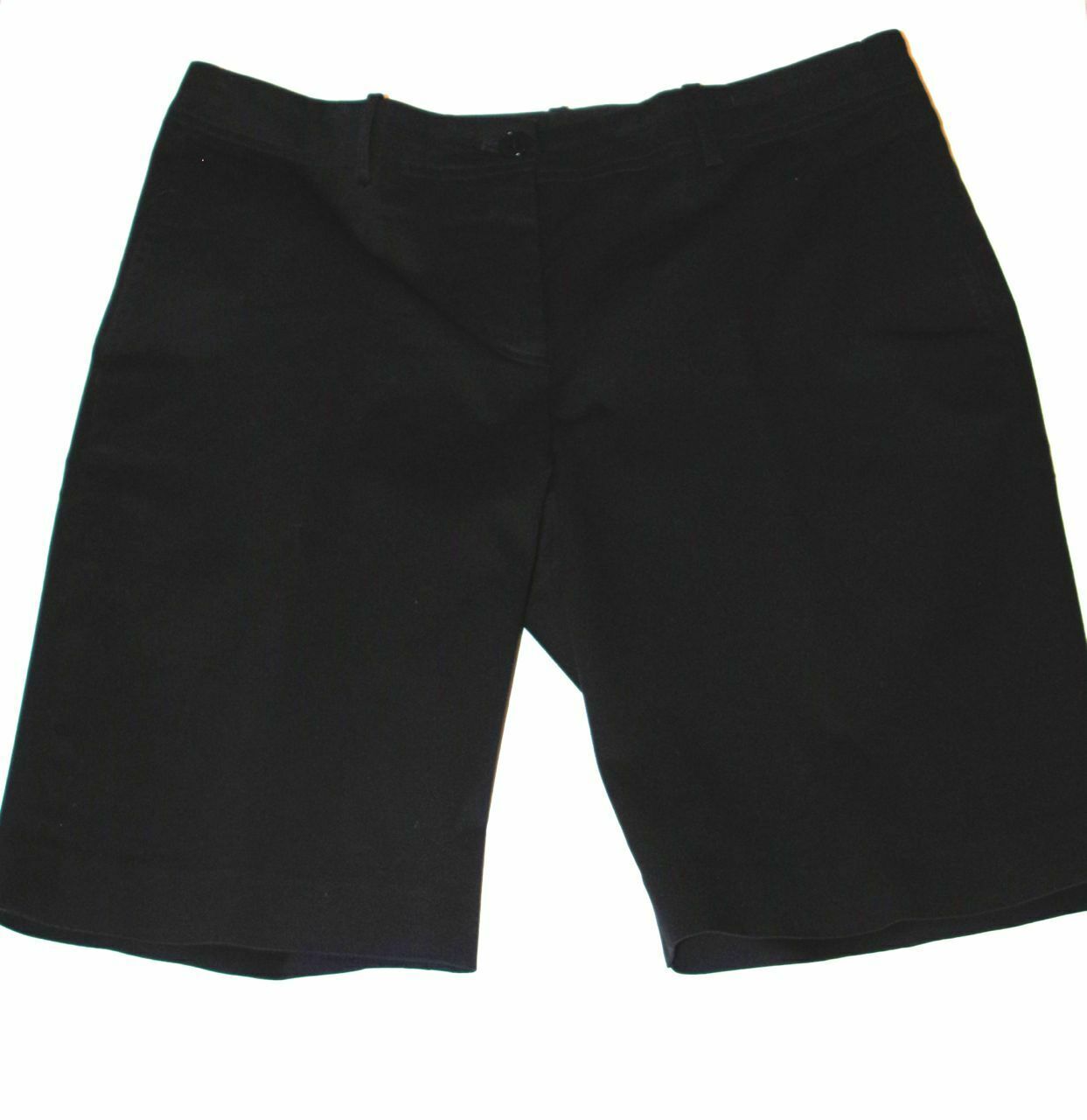 JIL SANDER Women's Black Cotton Stretch Flat Front Walking Short Sz 40 - Image 3