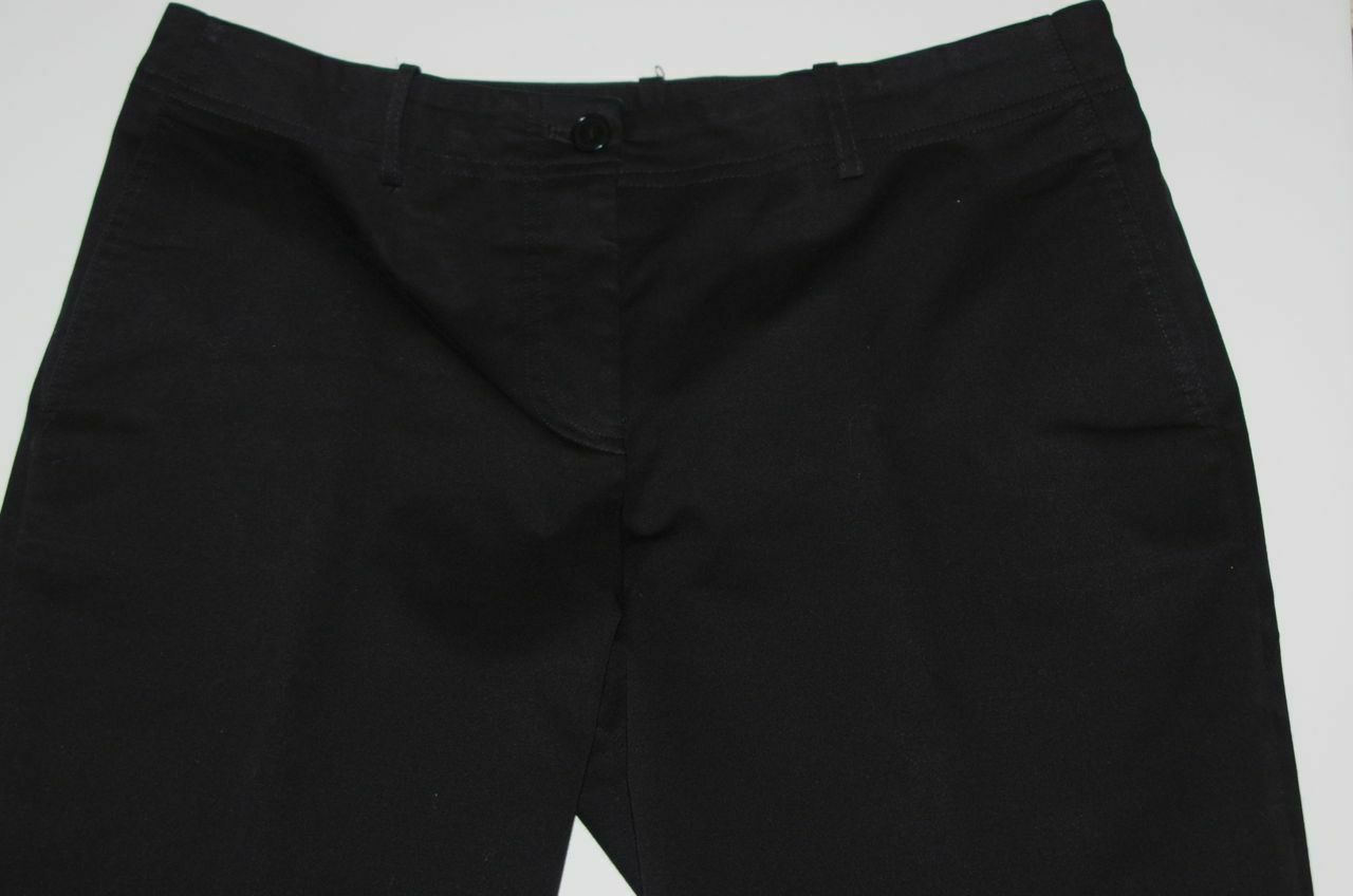 JIL SANDER Women's Black Cotton Stretch Flat Front Walking Short Sz 40 - Image 4