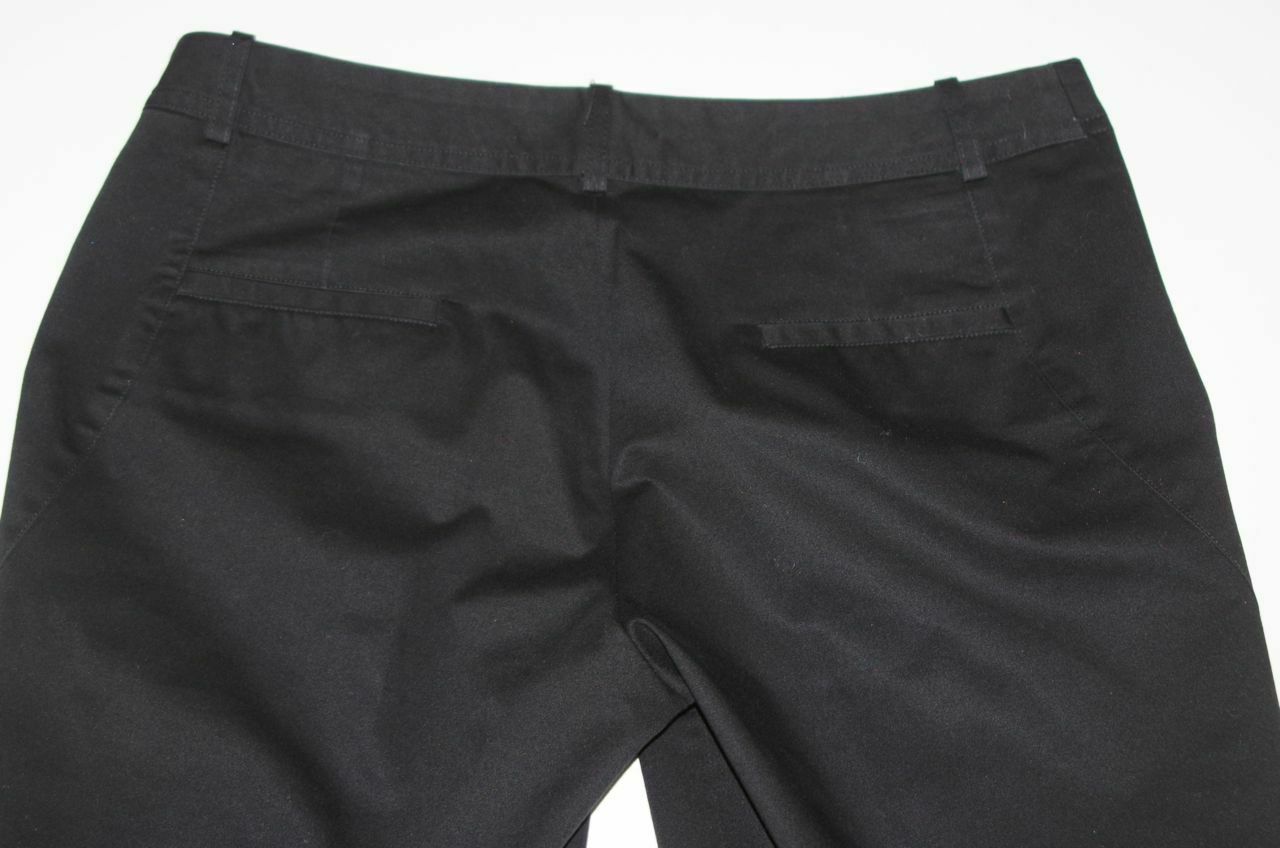 JIL SANDER Women's Black Cotton Stretch Flat Front Walking Short Sz 40 - Image 5