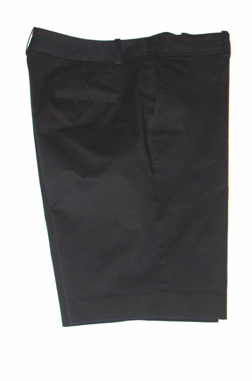 JIL SANDER Women's Black Cotton Stretch Flat Front Walking Short Sz 40