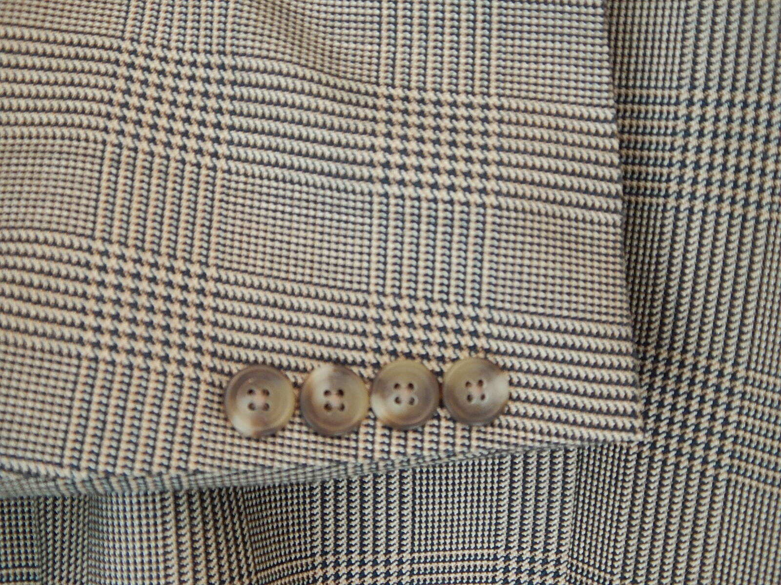 JOS A BANKS 2-Button Silk/Wool Blend Patterned Tan & Black Sportcoat - Image 6