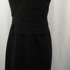 KAREN MILLEN Black Sleeveless Exposed Back Zip Dress Sz 4