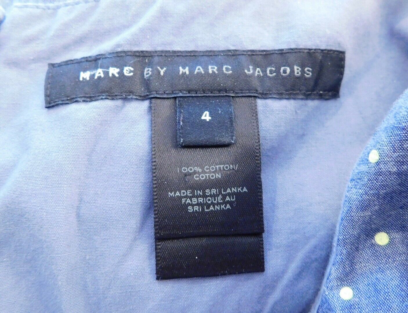 MARC BY MARC JACOBS Women's Dotty Chambray Blue Polka Dot Dress Sz 4 ($378) - Image 7