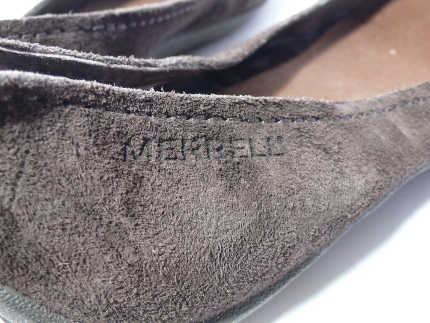 MERRELL Women's Brown Suede Slip On Round Toe Ballet Flats Shoe Sz 9 - Image 8