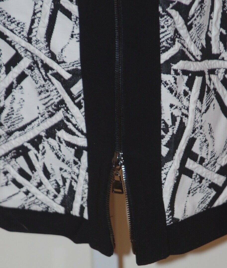 NWT JOSEPH RIBKOFF Black White Zip Front Sleeveless Dress Style 32660 Sz 6 - Image 5