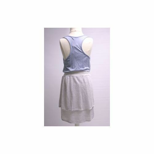 PINC PREMIUM NWT Slate Blue, Gray & White Striped Girls Jersey Tank Dress Sz M - Image 4