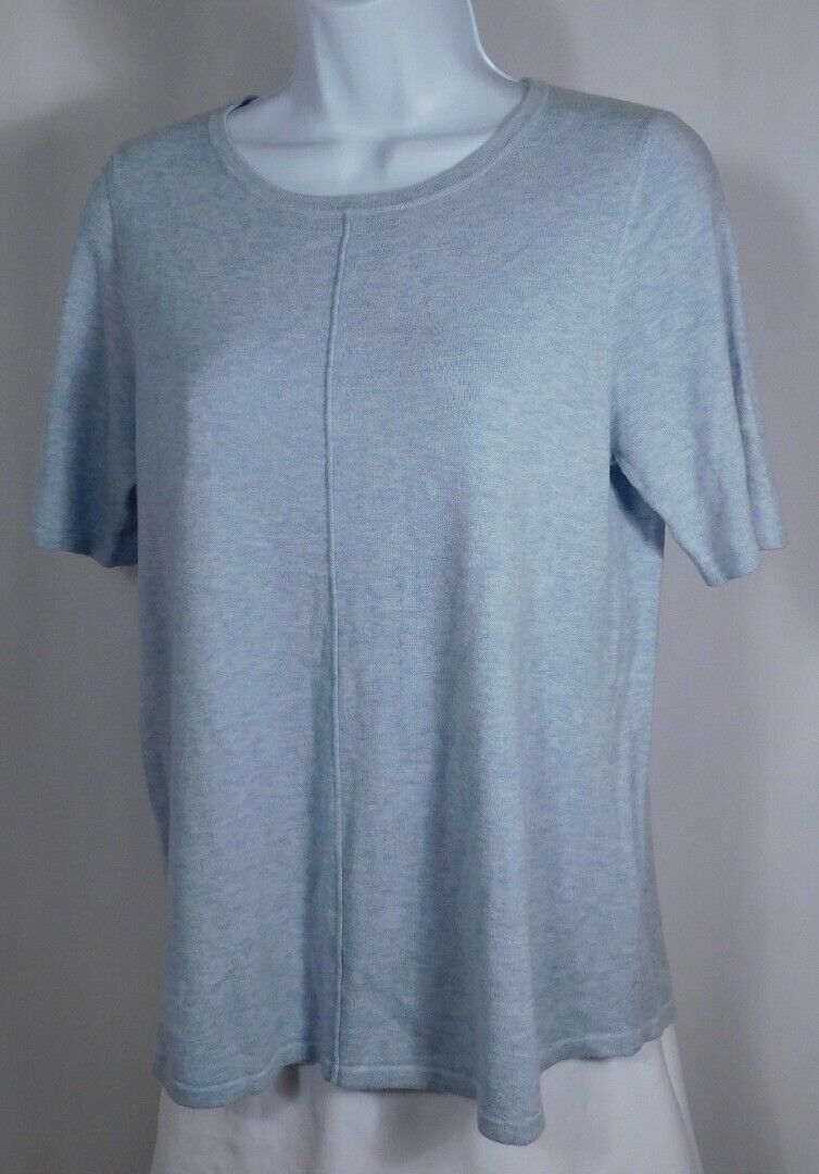 REPEAT Women's Light Blue Cotton Viscose Short Sleeved Sweater Sz XS ($135) - Image 3