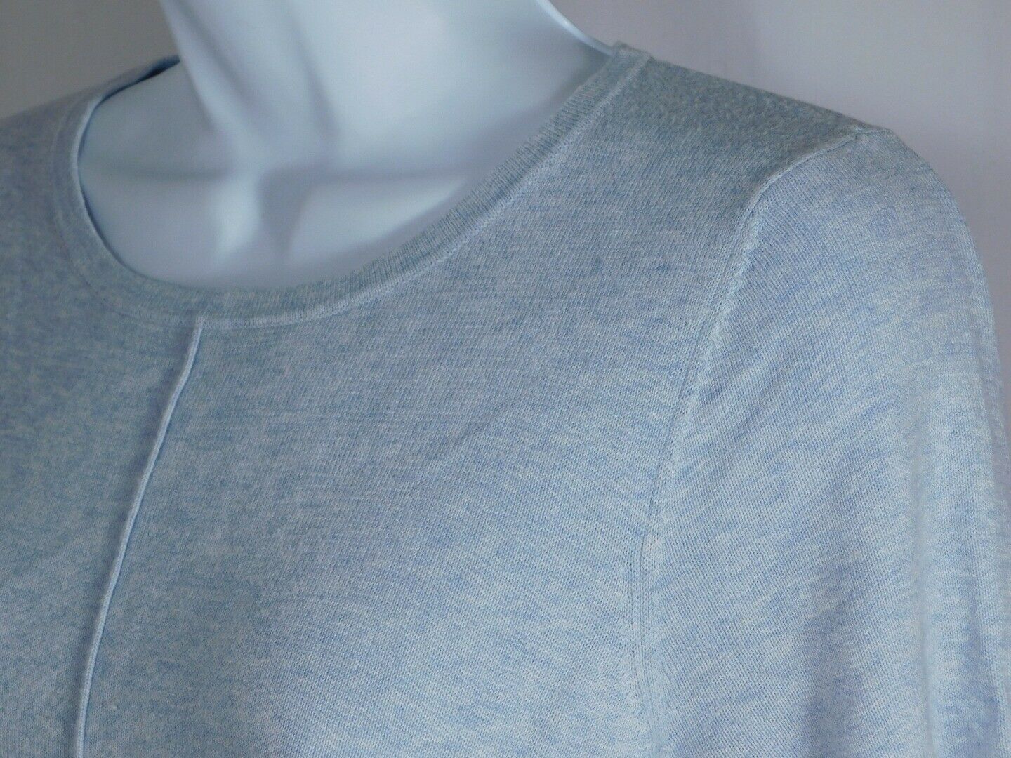 REPEAT Women's Light Blue Cotton Viscose Short Sleeved Sweater Sz XS ($135) - Image 5