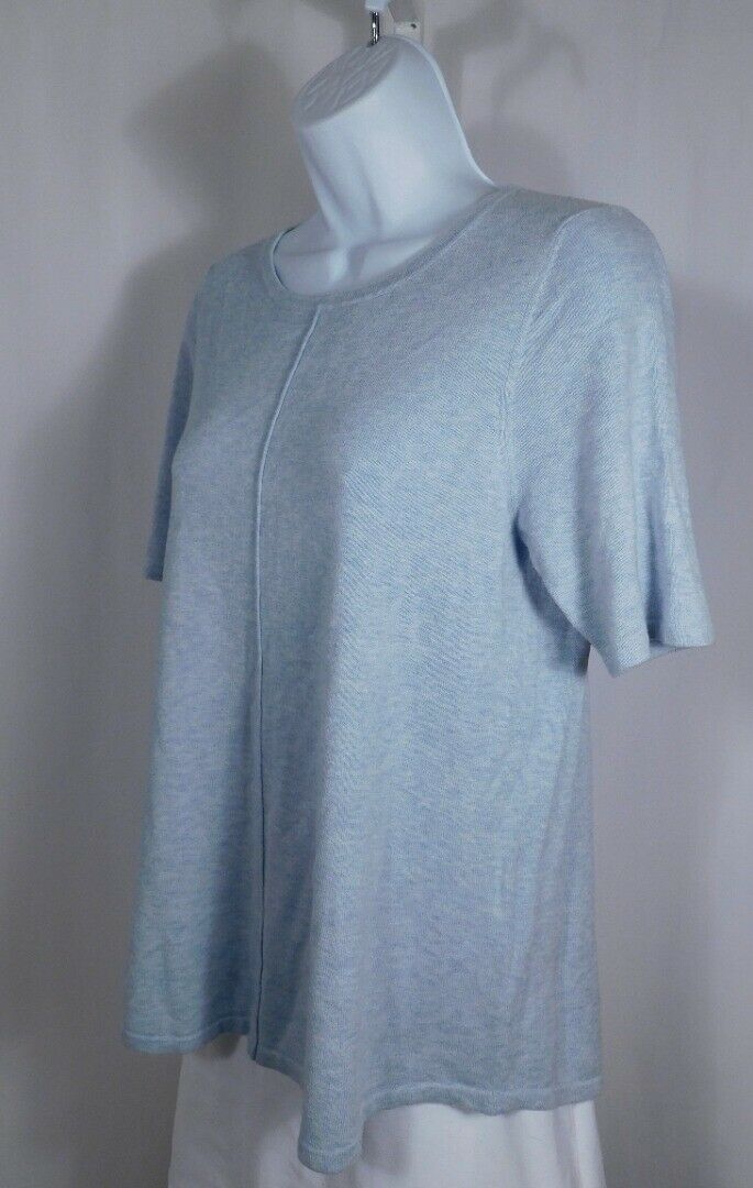 REPEAT Women's Light Blue Cotton Viscose Short Sleeved Sweater Sz XS ($135)