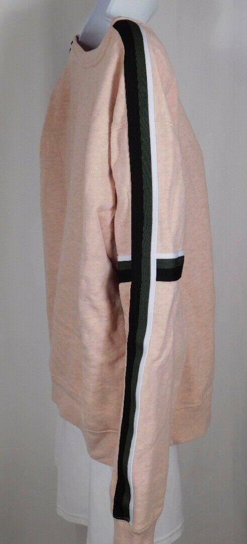 SANCTUARY Women's Pink Gray Black Arm Stripe Long Sleeve Sweatshirt Shirt Sz M - Image 6