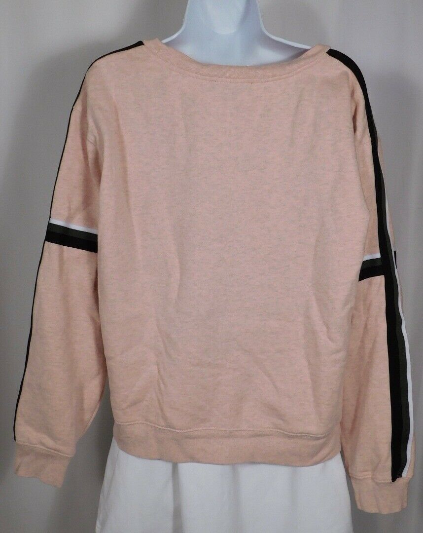 SANCTUARY Women's Pink Gray Black Arm Stripe Long Sleeve Sweatshirt Shirt Sz M - Image 7