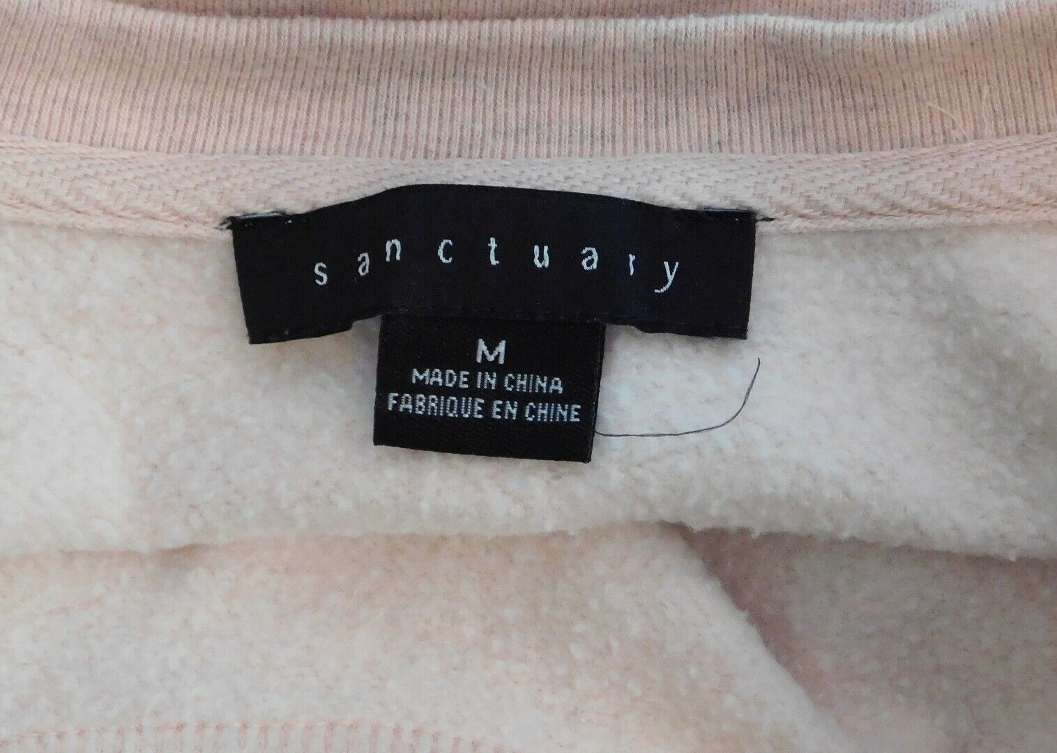 SANCTUARY Women's Pink Gray Black Arm Stripe Long Sleeve Sweatshirt Shirt Sz M - Image 8