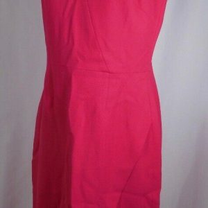 TENBY Raspberry Red Wool Crepe Sleeveless Sheath Dress Sz 6