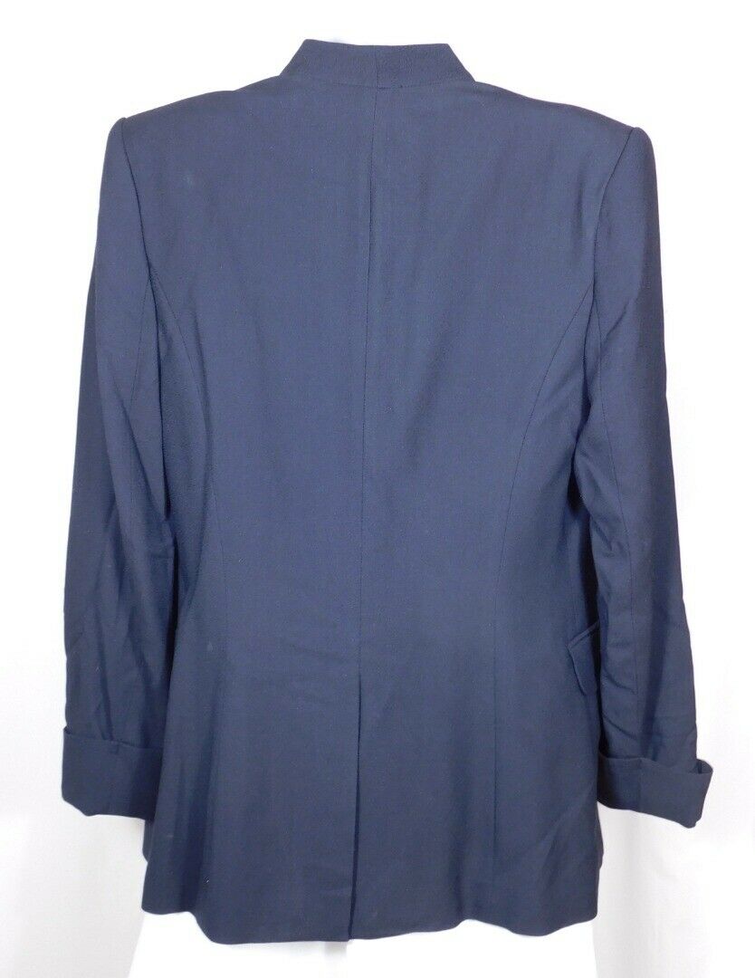 THEORY NWT Women's True Navy Rolled Sleeve Open Tivona Blazer Sz 8 ($385) - Image 5