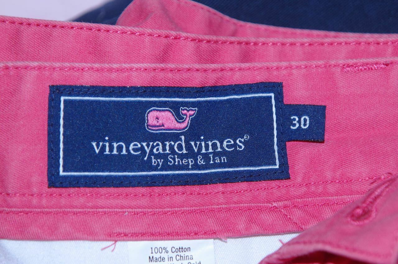 VINEYARD VINES Men's Dusty Red 100% Cotton Flat Front Club Short Sz 30 - Image 9