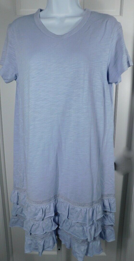 WILT Women's Lavender Short Sleeve Scoop Neck Ruffle Hem Knit Dress Sz S ($195) - Image 3