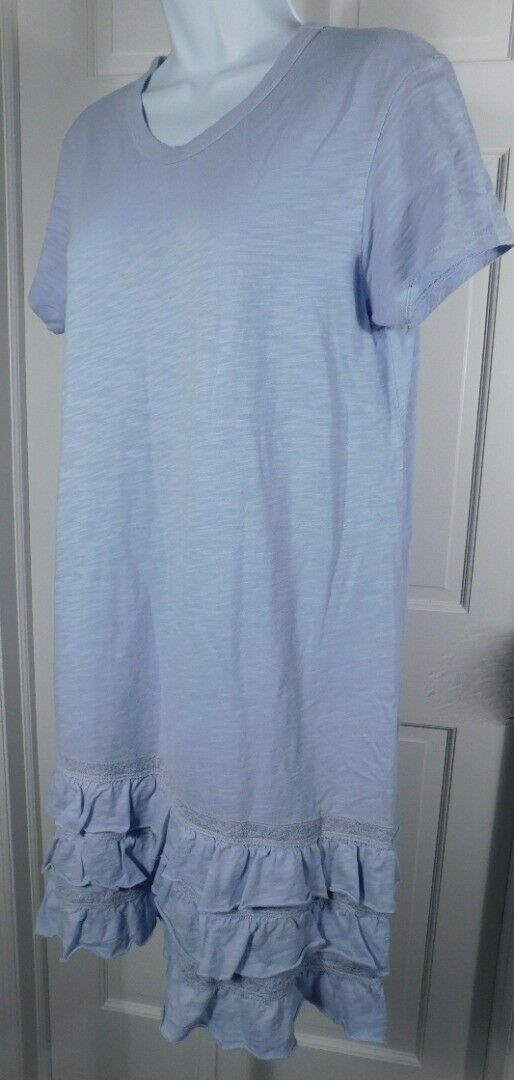 WILT Women's Lavender Short Sleeve Scoop Neck Ruffle Hem Knit Dress Sz S ($195)