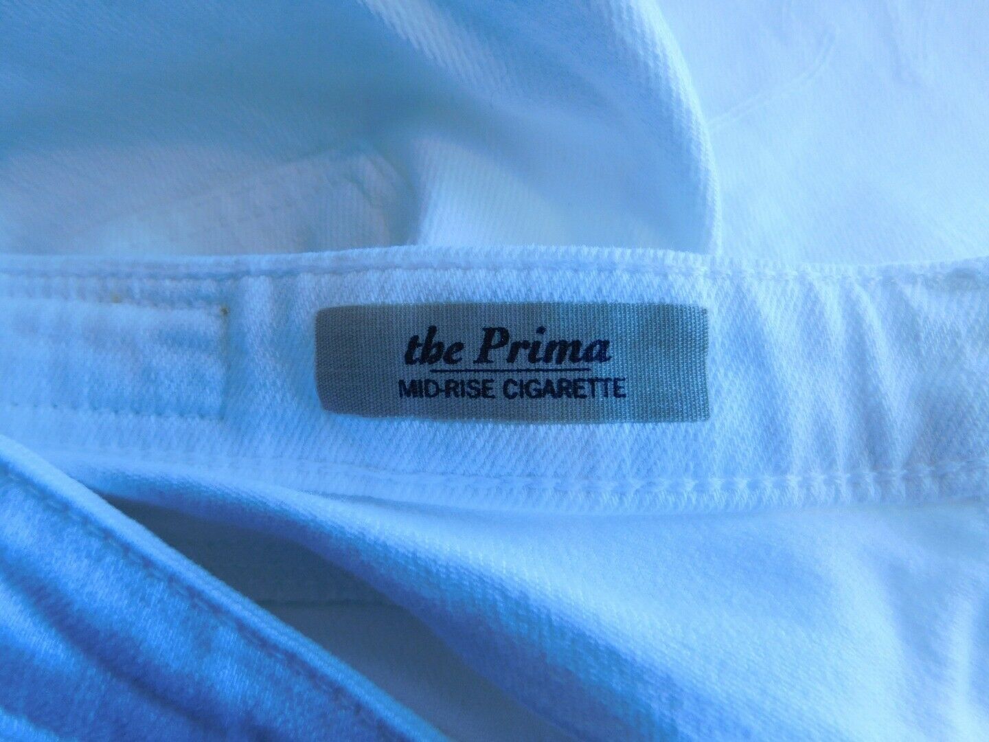 ADRIANO GOLDSCHMIED THE PRIMA White "Mid-Rise Cigarette" Ctn Stretch Jean Sz 27R - Image 9