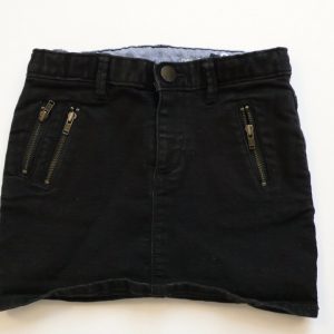 BABY GAP Girls Black Cotton Stretch Denim Adjustable Waist Skirt Sz 4