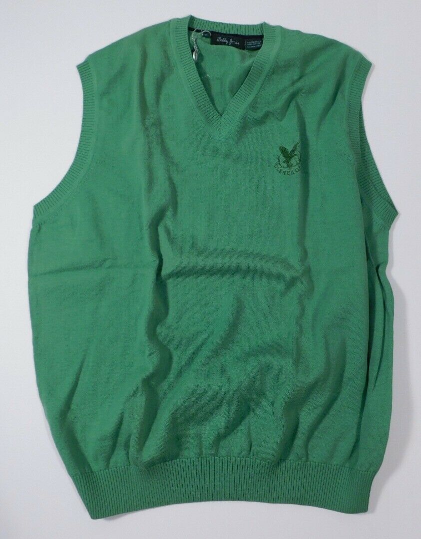 BOBBY JONES NWT Mens Spearmint Green Cotton Gleneagles V-Neck Sweater Vest Sz XL - Image 3