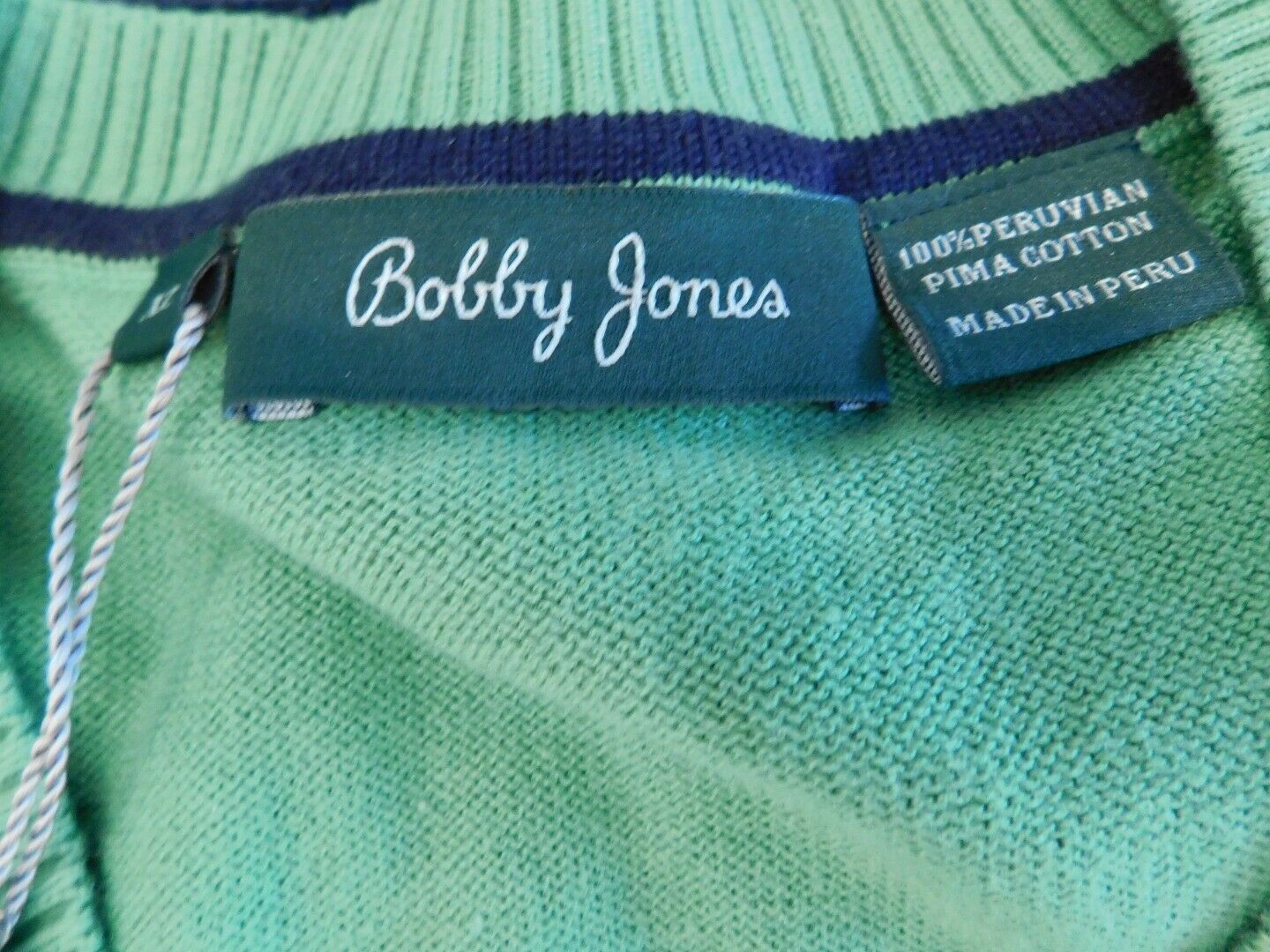 BOBBY JONES NWT Mens Spearmint Green Cotton Gleneagles V-Neck Sweater Vest Sz XL - Image 7