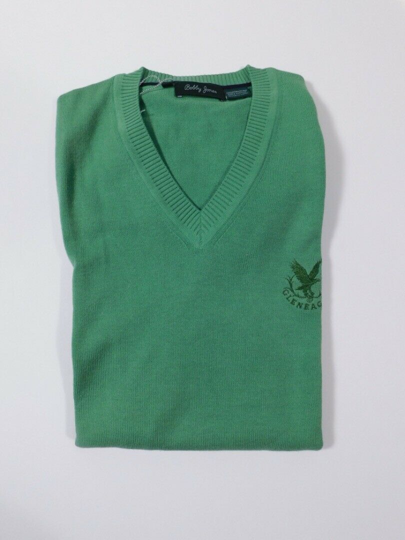 BOBBY JONES NWT Mens Spearmint Green Cotton Gleneagles V-Neck Sweater Vest Sz XL