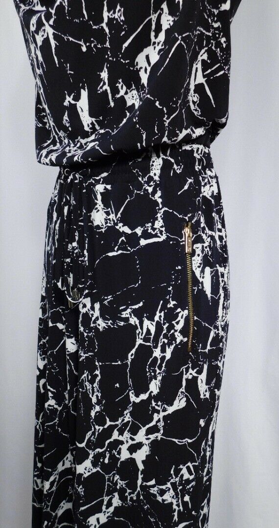 CALVIN KLEIN Women's Black & Ivory Sleeveless Scoop Neck Jumpsuit Sz XS - Image 5