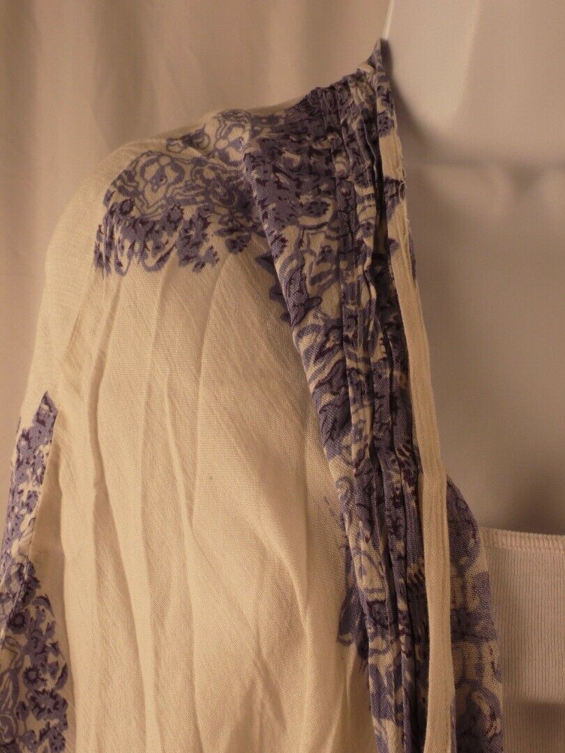 EN CREME NWT Women's Ivory & Blue Short Sleeve Kimono Cardigan Sz OS - Image 3