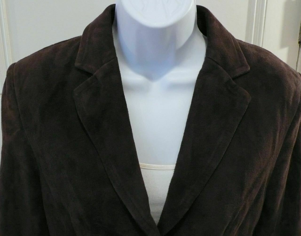 J.CREW - Women's Brown Suede Leather Blazer Jacket Sz 6 - Image 4