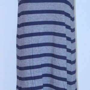 LILLA P Women's Navy & White Stripe Cotton Tank Open Back Dress Sz XS