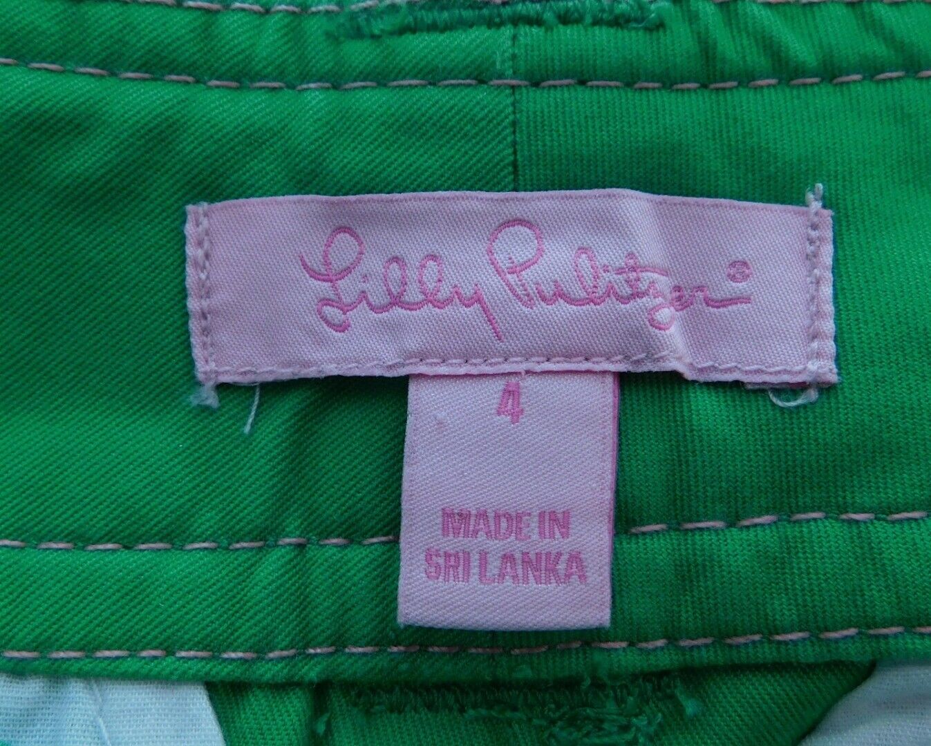 LILLY PULITZER Women's Kelly Green Flat Front Cotton Walking Short Sz 4 - Image 8