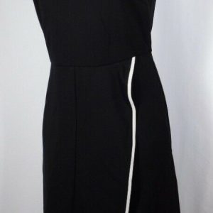 MAX MARA Black White Trim Sleeveless Scoop Neck Sheath Dress Sz 6